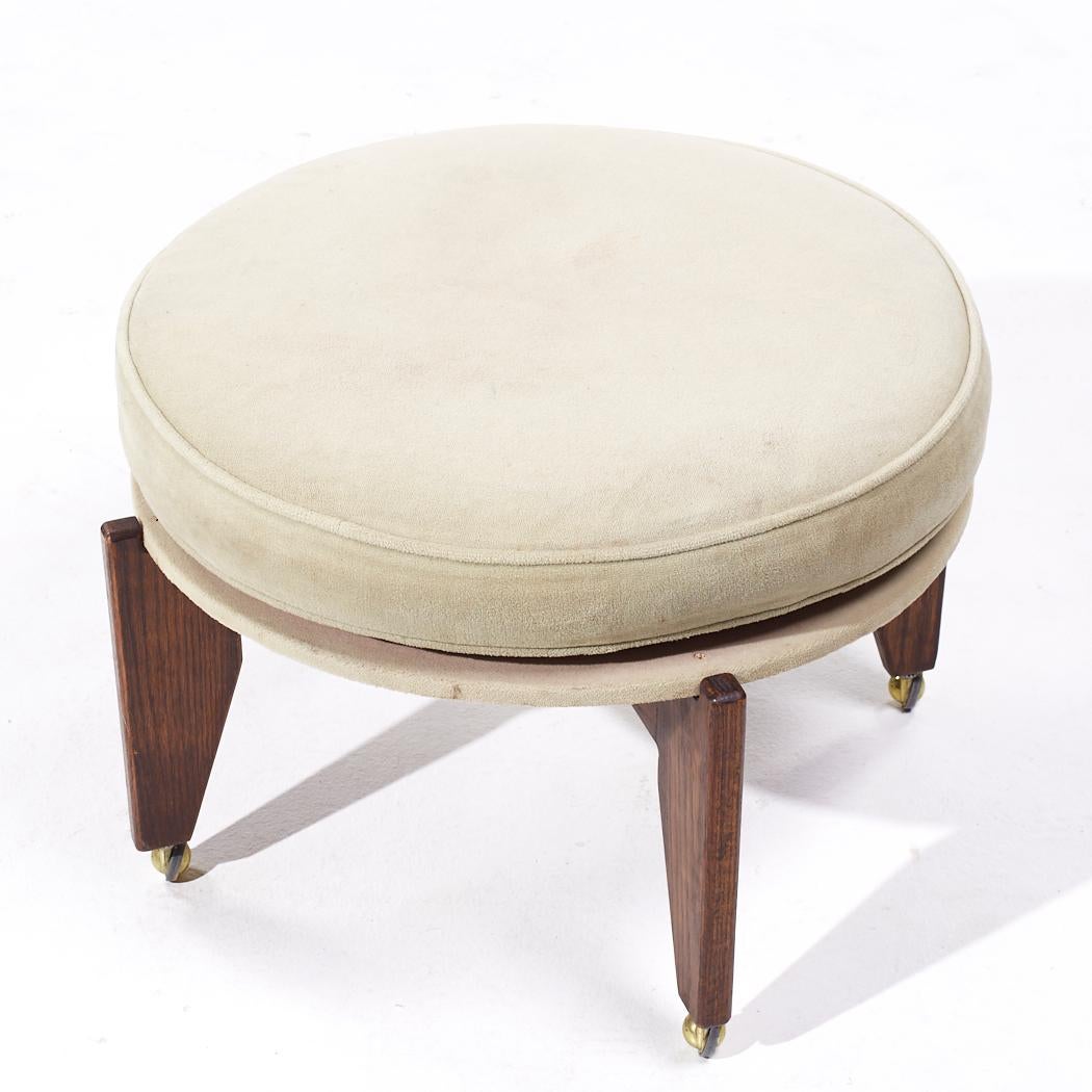 Tissu d'ameublement Adrian Pearsall Style Mid Century Ottoman en noyer en vente