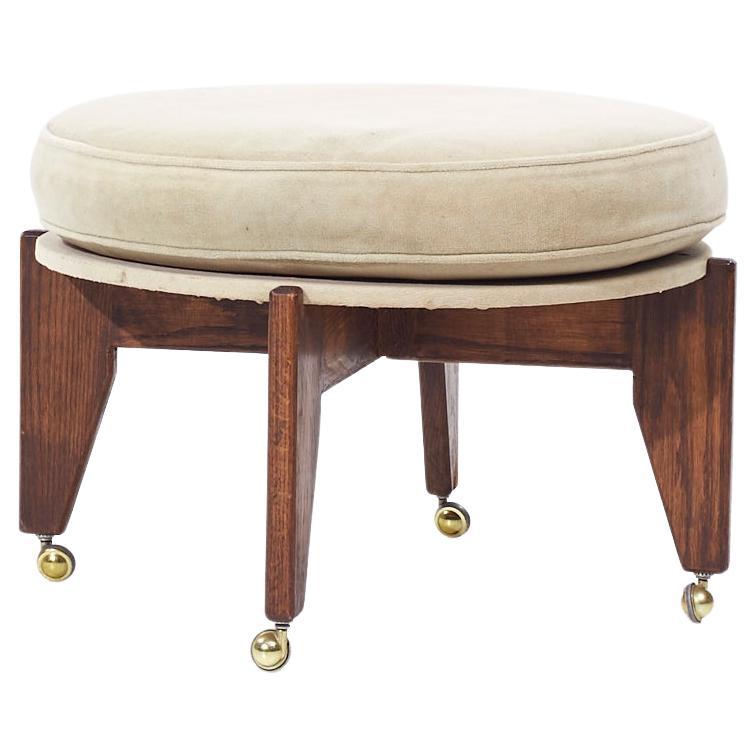 Adrian Pearsall Style Mid Century Ottoman en noyer en vente