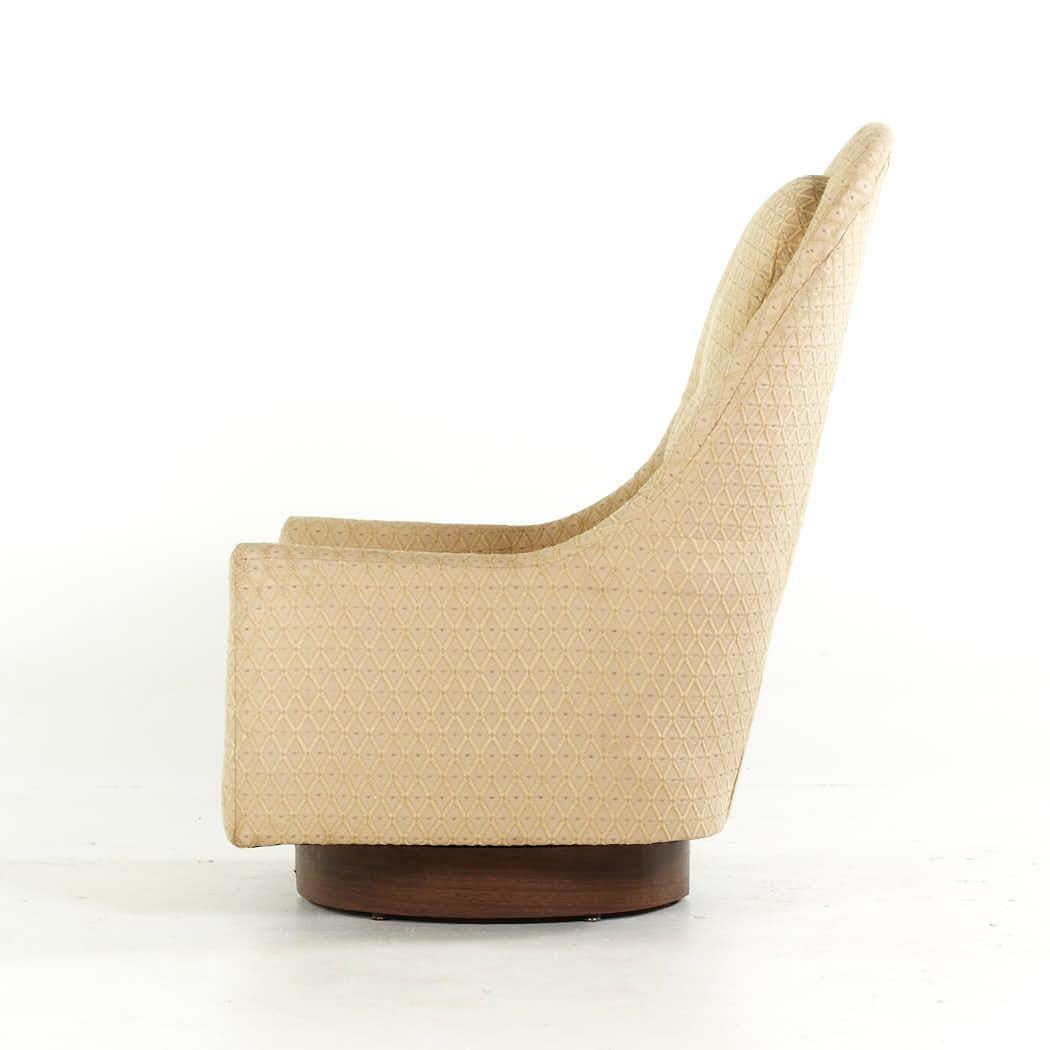 Silla de salón giratoria de nogal estilo Adrian Pearsall de mediados de siglo - Pareja en venta 2