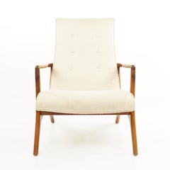 Adrian Pearsall Style Mid Century Walnut Swoop Lounge Chair
