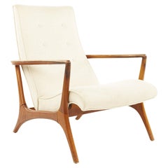 Adrian Pearsall Style Mid Century Walnut Swoop Lounge Chair