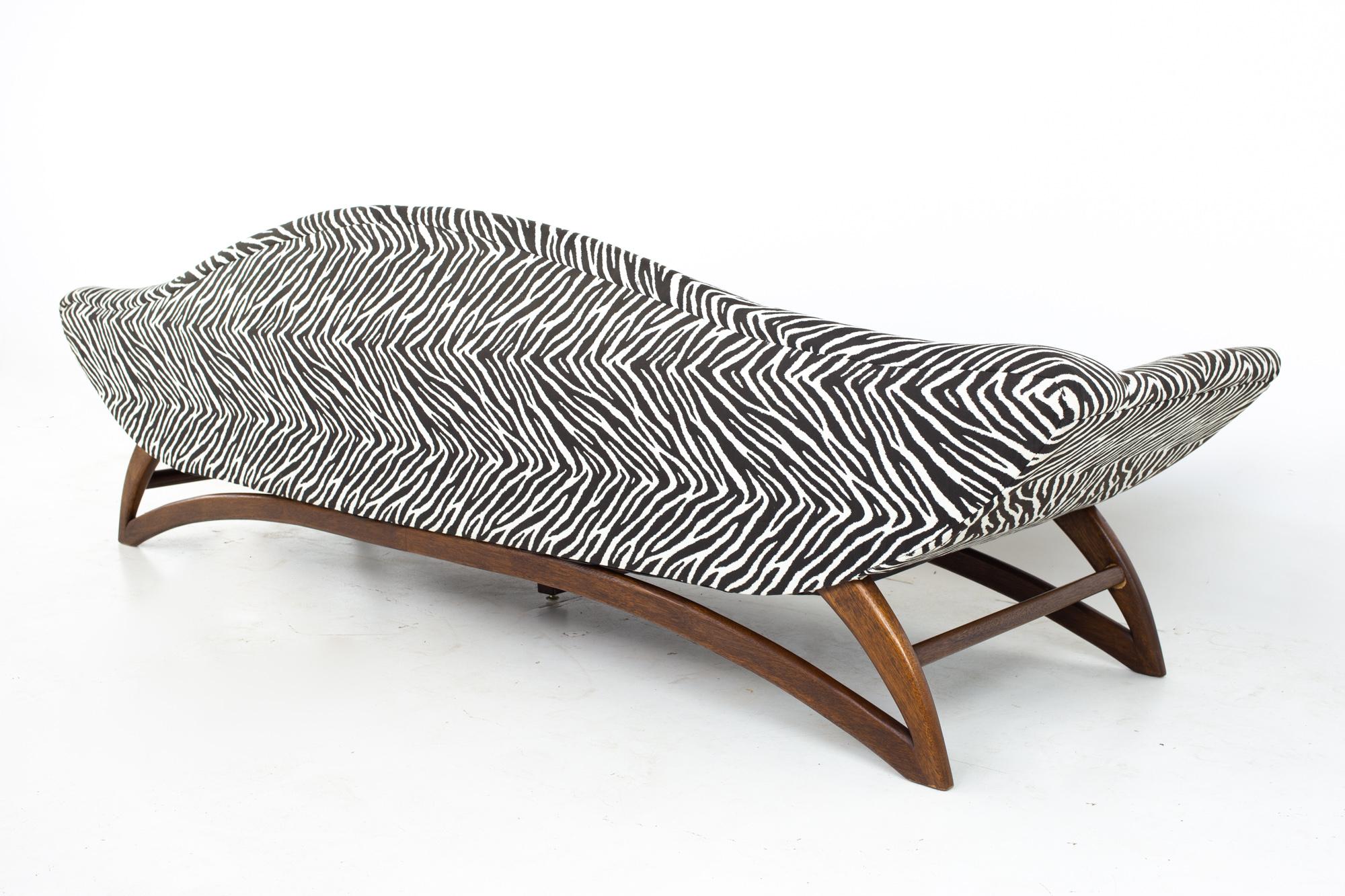 Adrian Pearsall Style Mid Century Zebra Stripe Gondola Sofa 3