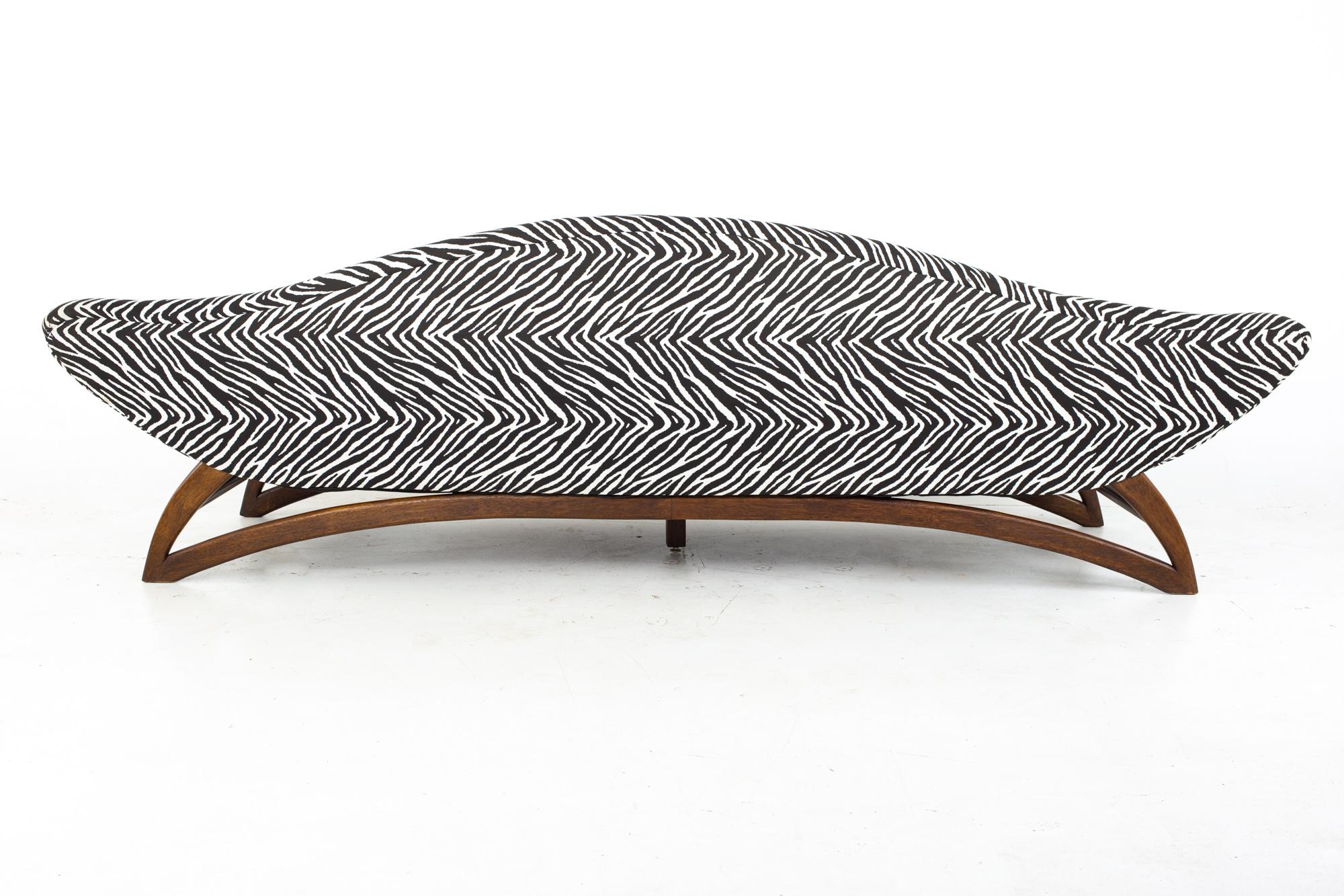 Adrian Pearsall Style Mid Century Zebra Stripe Gondola Sofa 4