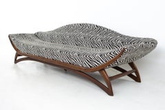 Adrian Pearsall Style Mid Century Zebra Stripe Gondola Sofa