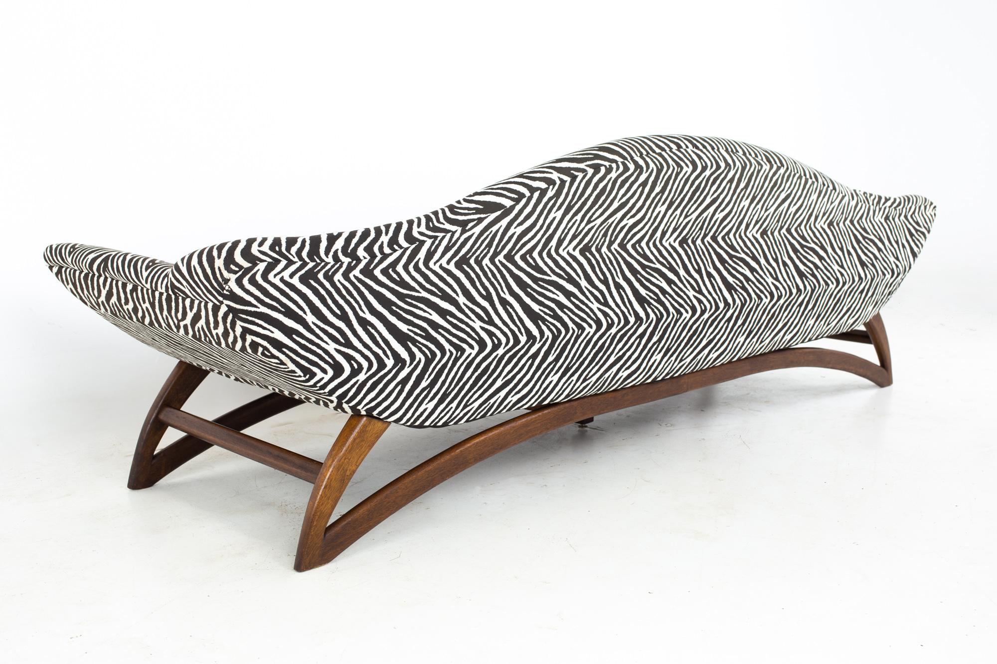 Adrian Pearsall Style Mid Century Zebra Stripe Gondola Sofa 2