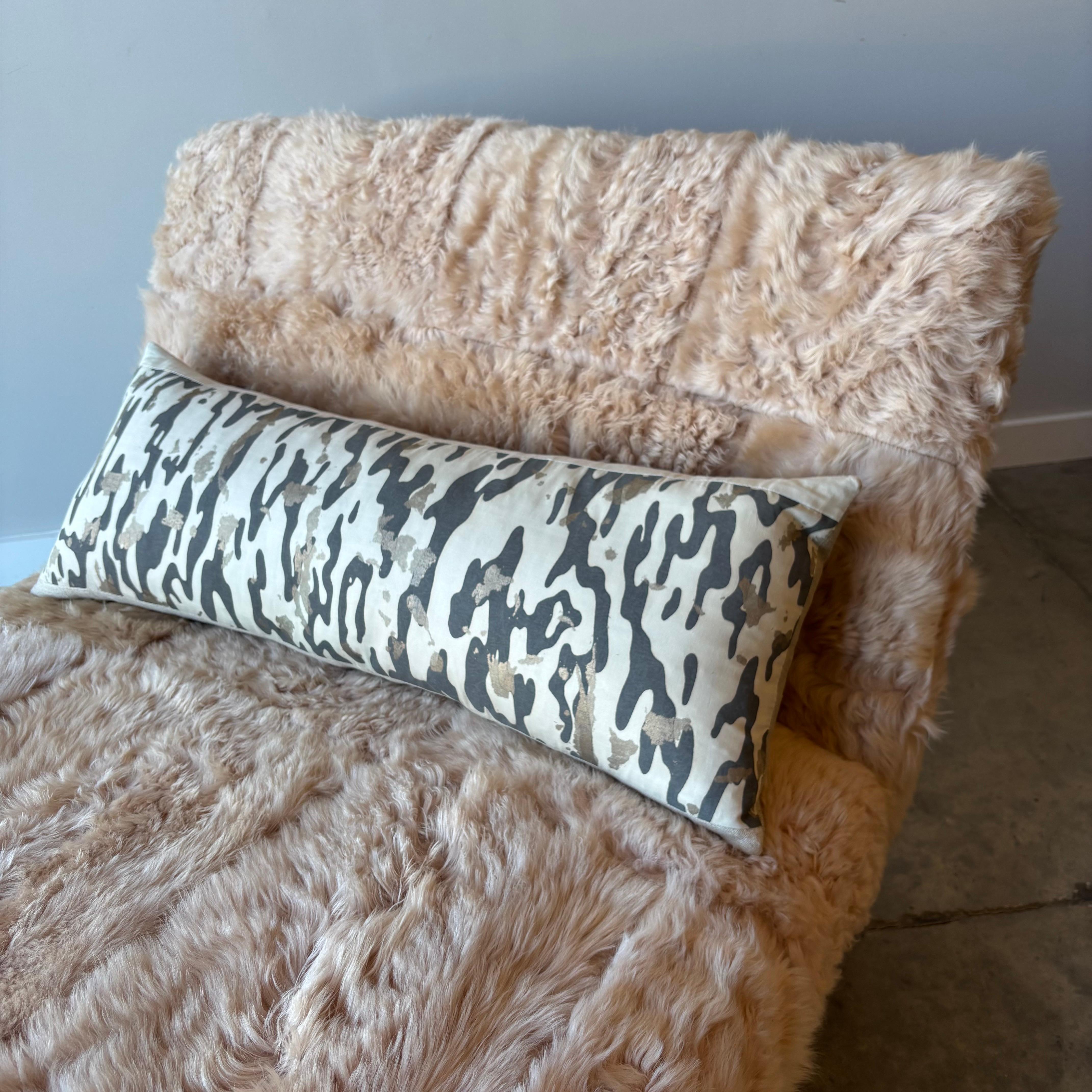 Mid-Century Modern Adrian Pearsall Style Rocking Chaise in Blush Sheepskin
