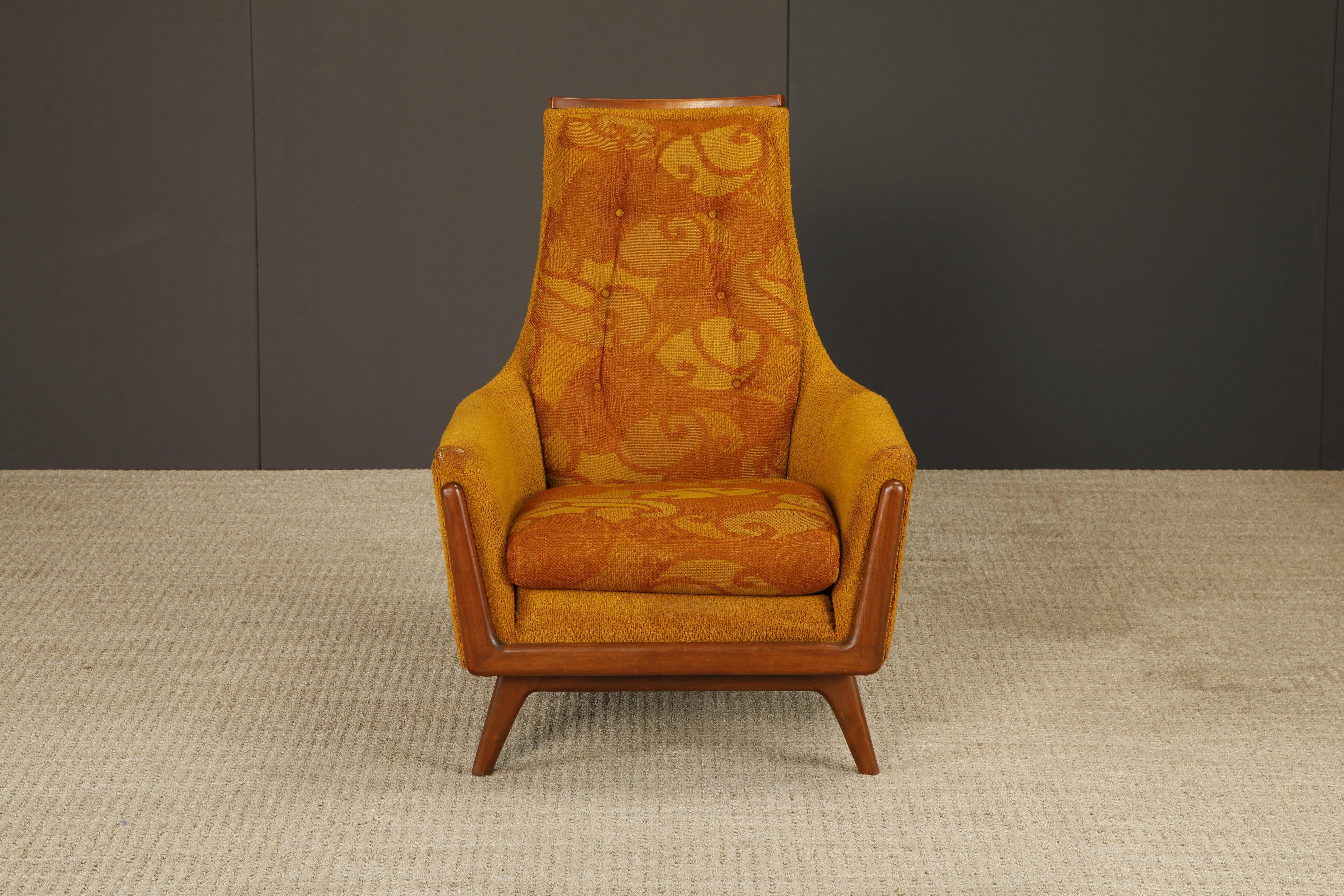 Mid-Century Modern Adrian Pearsall Styled Vintage Sculptural Wood Lounge Armchair, 1960s For Sale