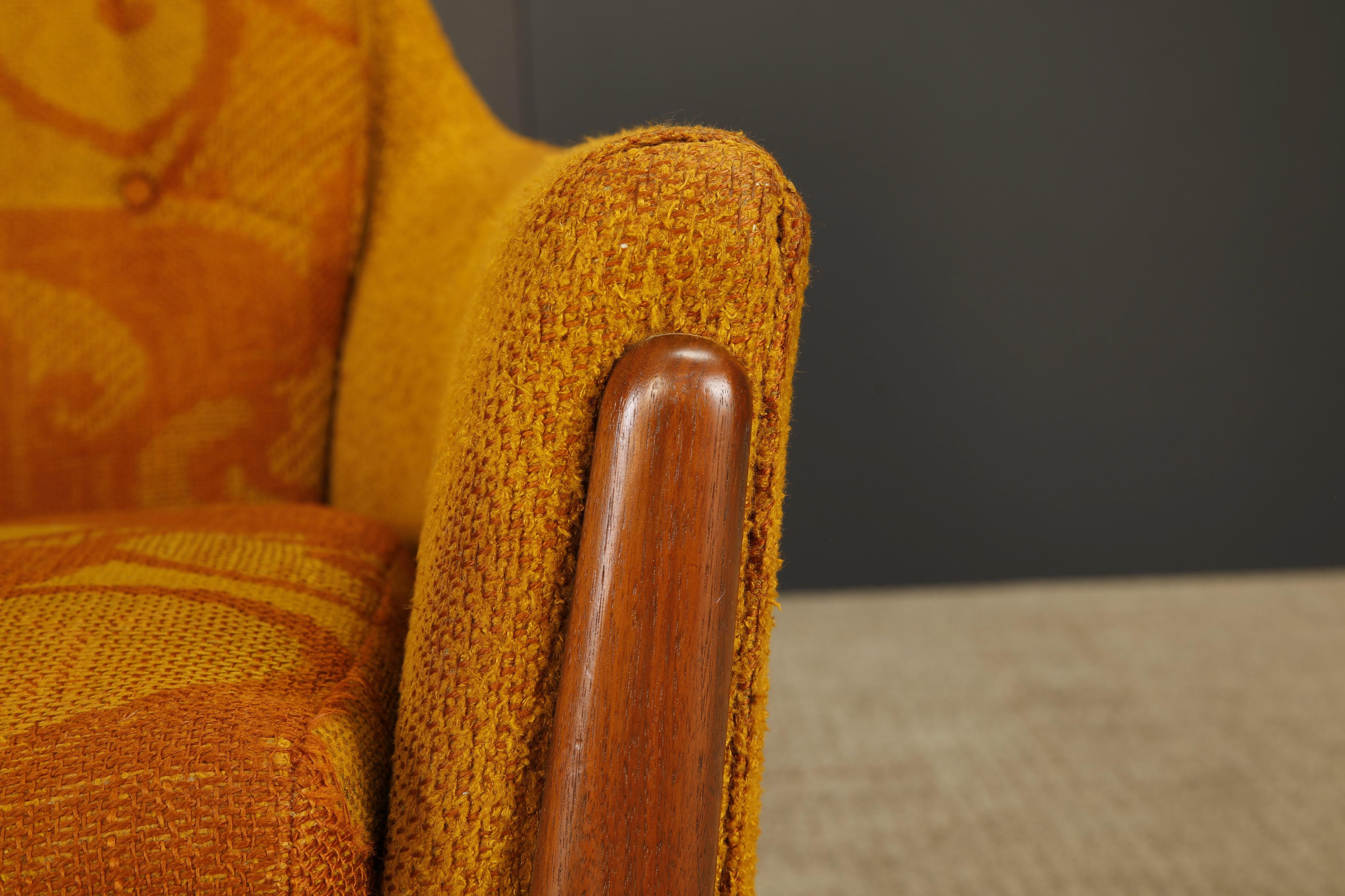 Adrian Pearsall Styled Vintage Sculptural Wood Lounge Armchair, 1960s In Good Condition For Sale In Los Angeles, CA