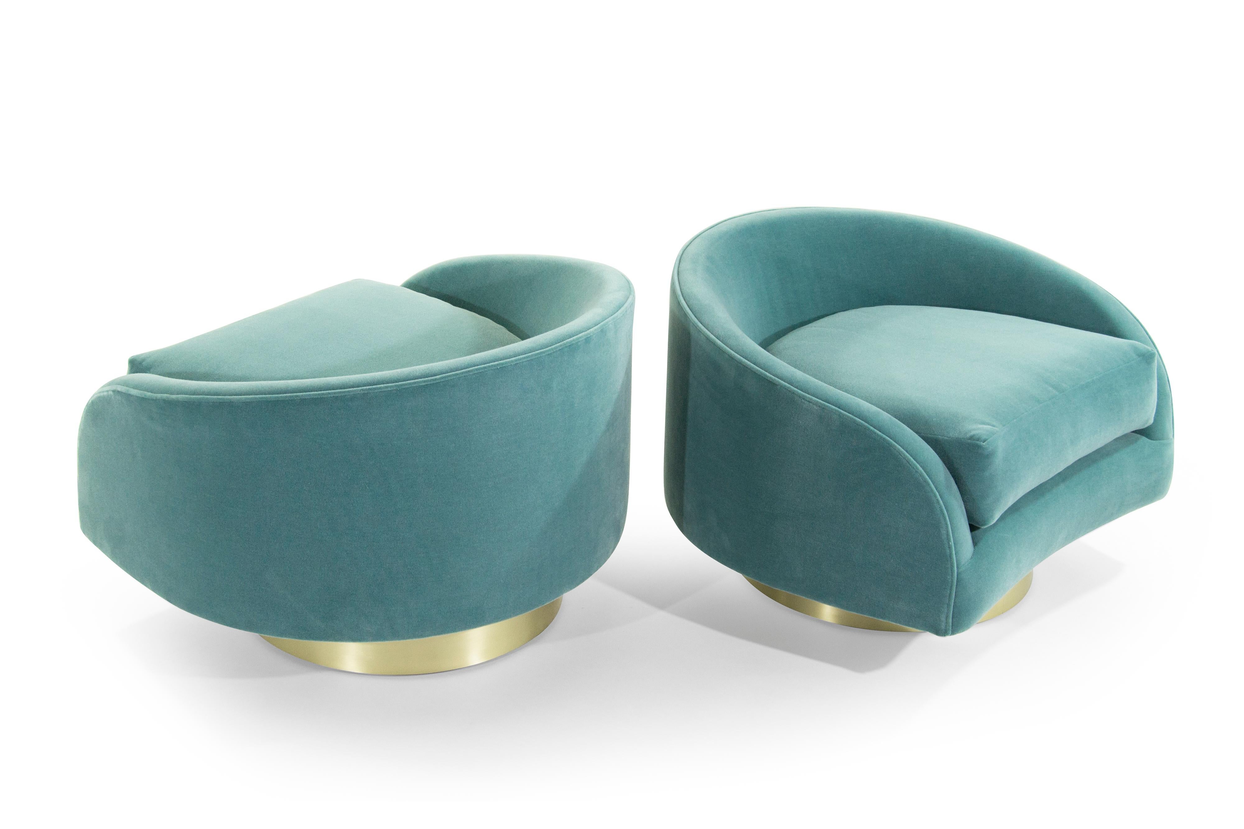20th Century Adrian Pearsall Swivel Cloud Lounges, circa 1950s