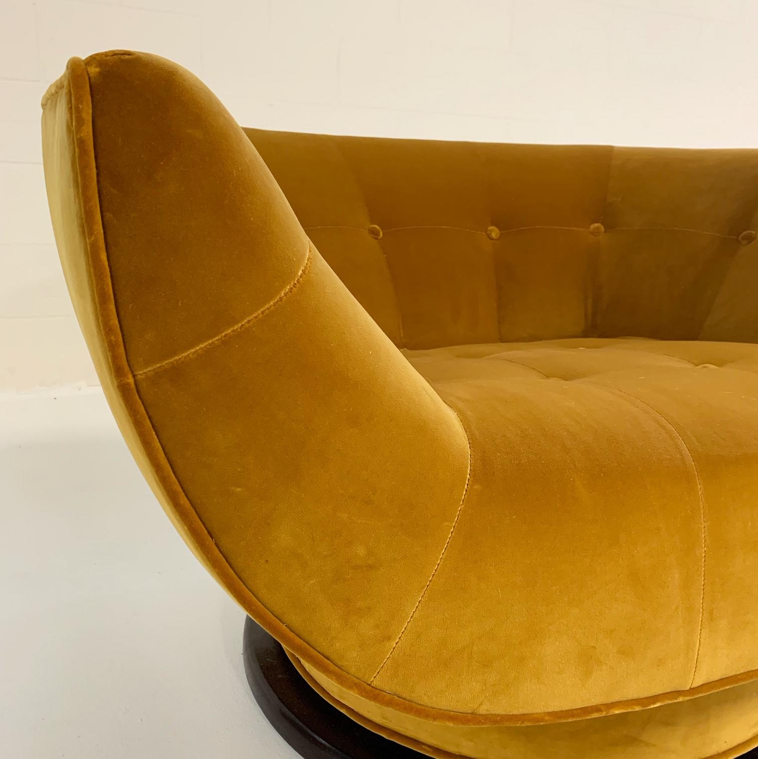 North American Adrian Pearsall Swivel Lounge Chair in Loro Piana Velvet