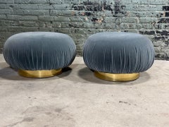 Adrian Pearsall Swivel Pouf Ottomans w/Brass Bases, 1980