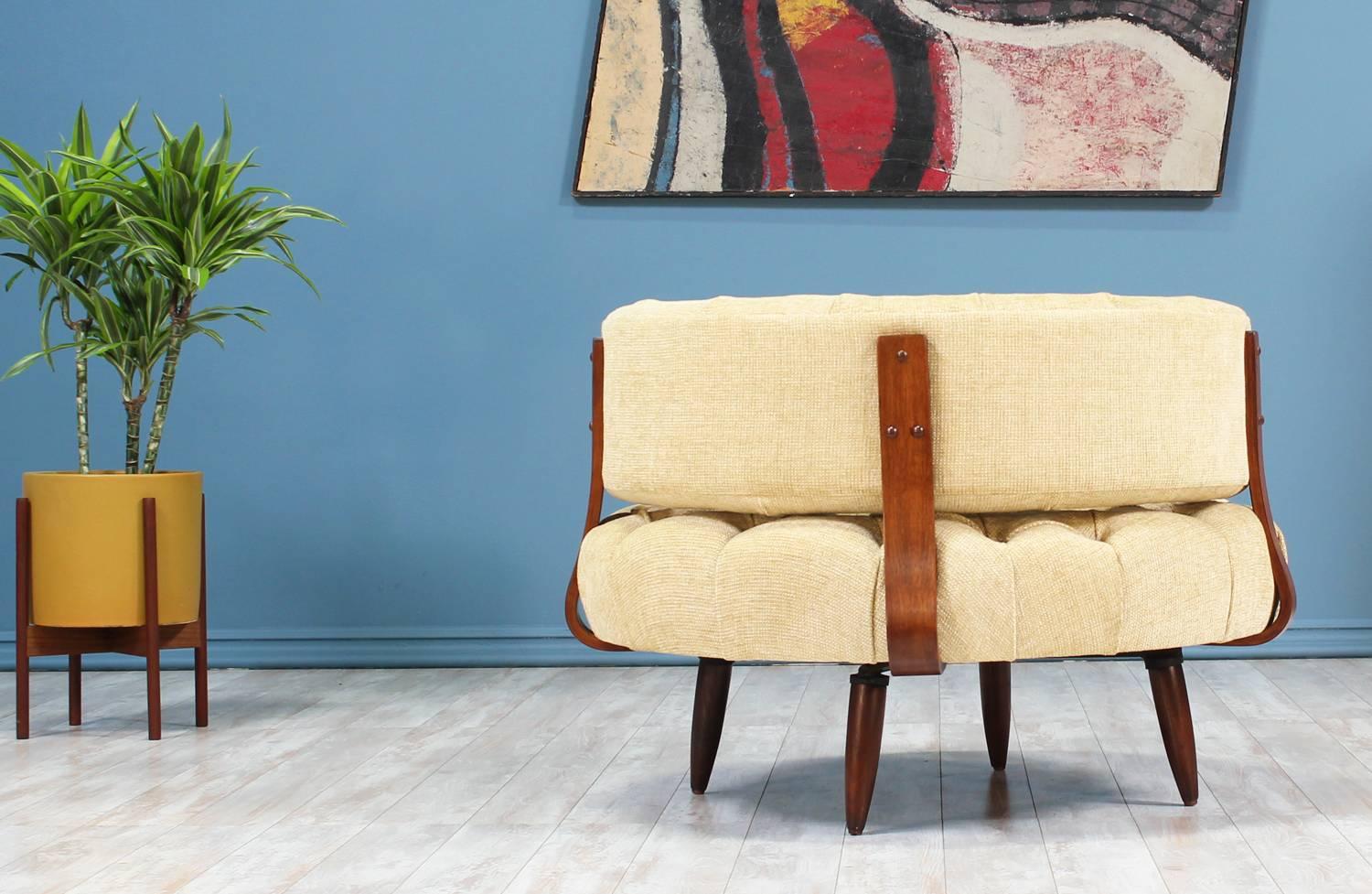 Mid-Century Modern Adrian Pearsall Swivel Tufted Chair for Craft Associates