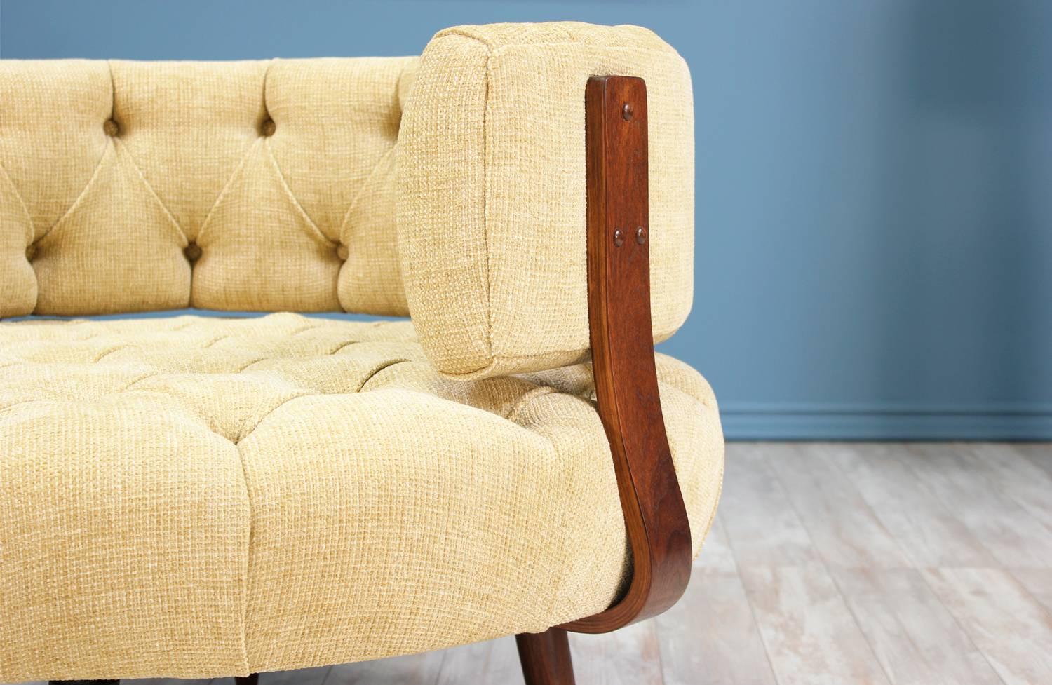 Mid-20th Century Adrian Pearsall Swivel Tufted Chair for Craft Associates