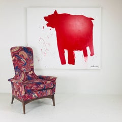 Adrian Pearsall Tall Back Paisley Armchair