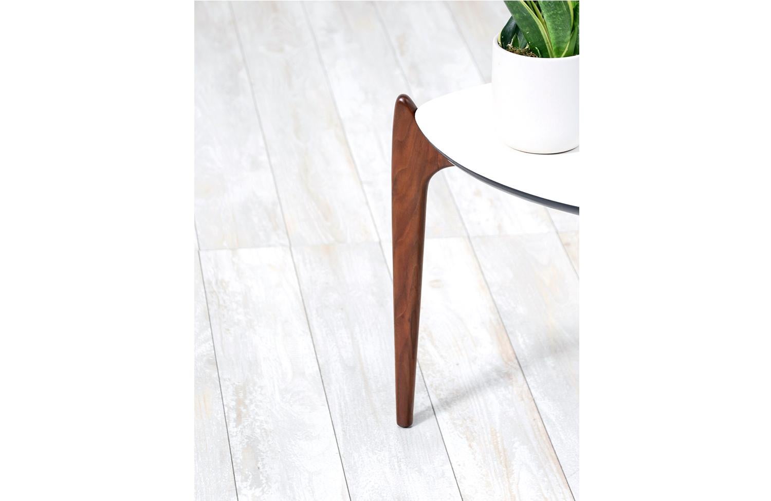 Mid-20th Century Adrian Pearsall Tri-Leg Sculpted Walnut Side Table for Craft Associates 