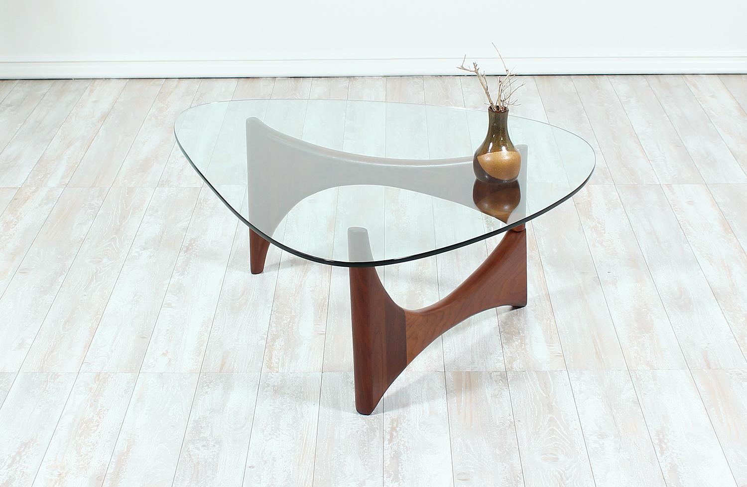 triangular glass coffee table