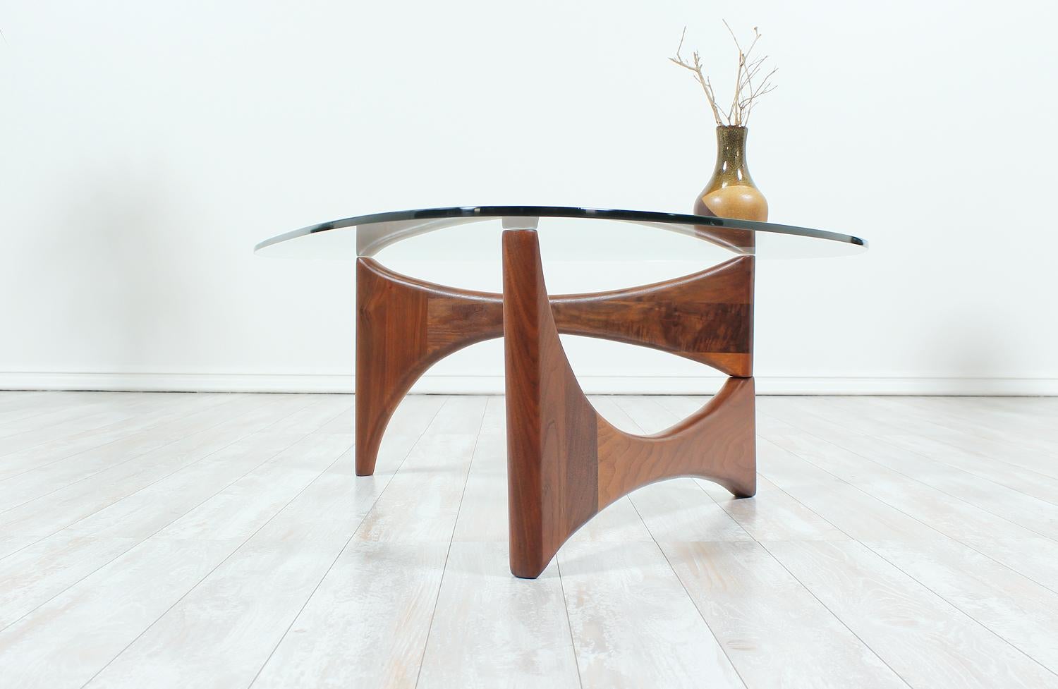 Mid-Century Modern Adrian Pearsall Triangular Glass Top Coffee Table for Craft Associates