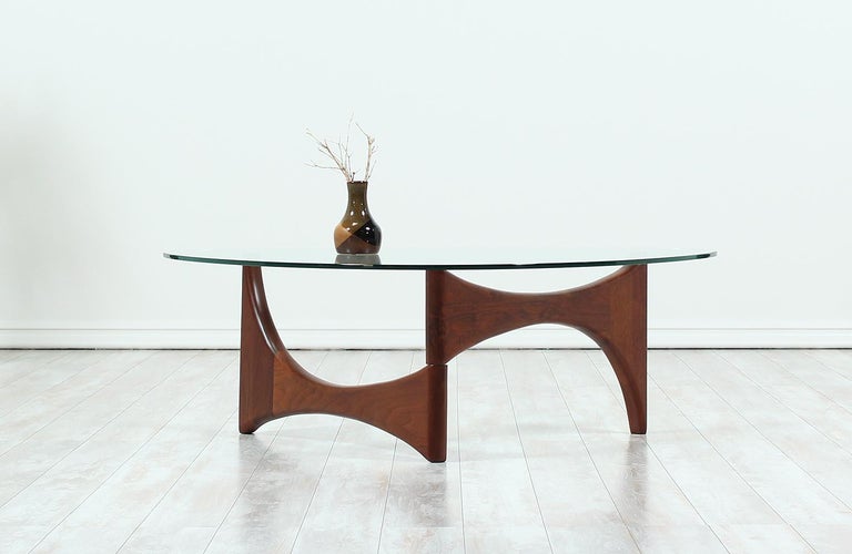 Adrian Pearsall Triangular Glass Top Coffee Table for Craft Associates