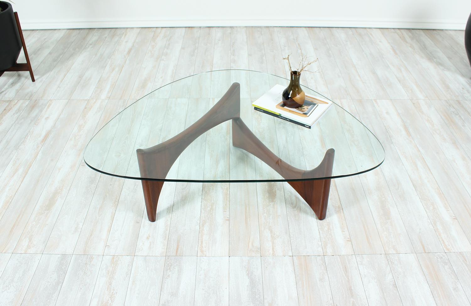 Mid-20th Century Adrian Pearsall Triangular Glass Top Coffee Table for Craft Associates