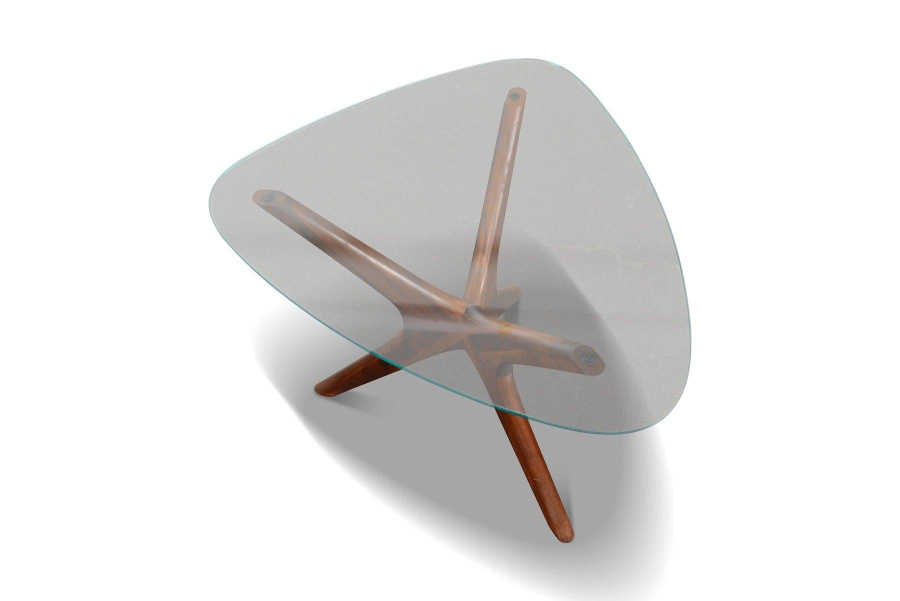 Glass Adrian Pearsall Triangular Jax Side Table