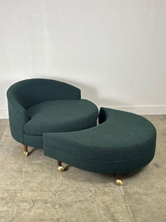 Adrian Pearsall Tub Chair + Ottoman - Oversized Mid Century Modern Havana Lounge