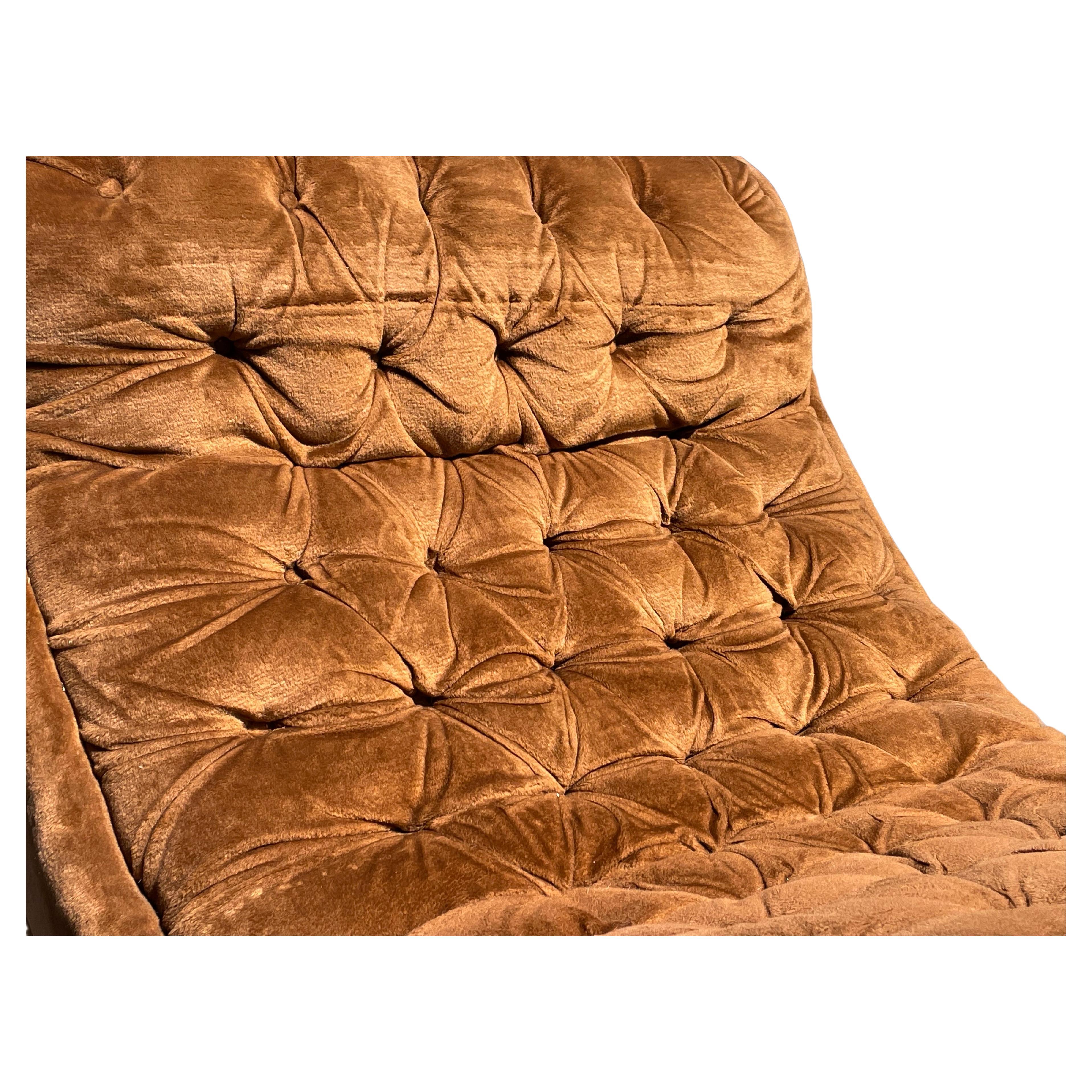 Mid-Century Modern Adrian Pearsall Tufted Velvet Wave Chaise Lounge Chair