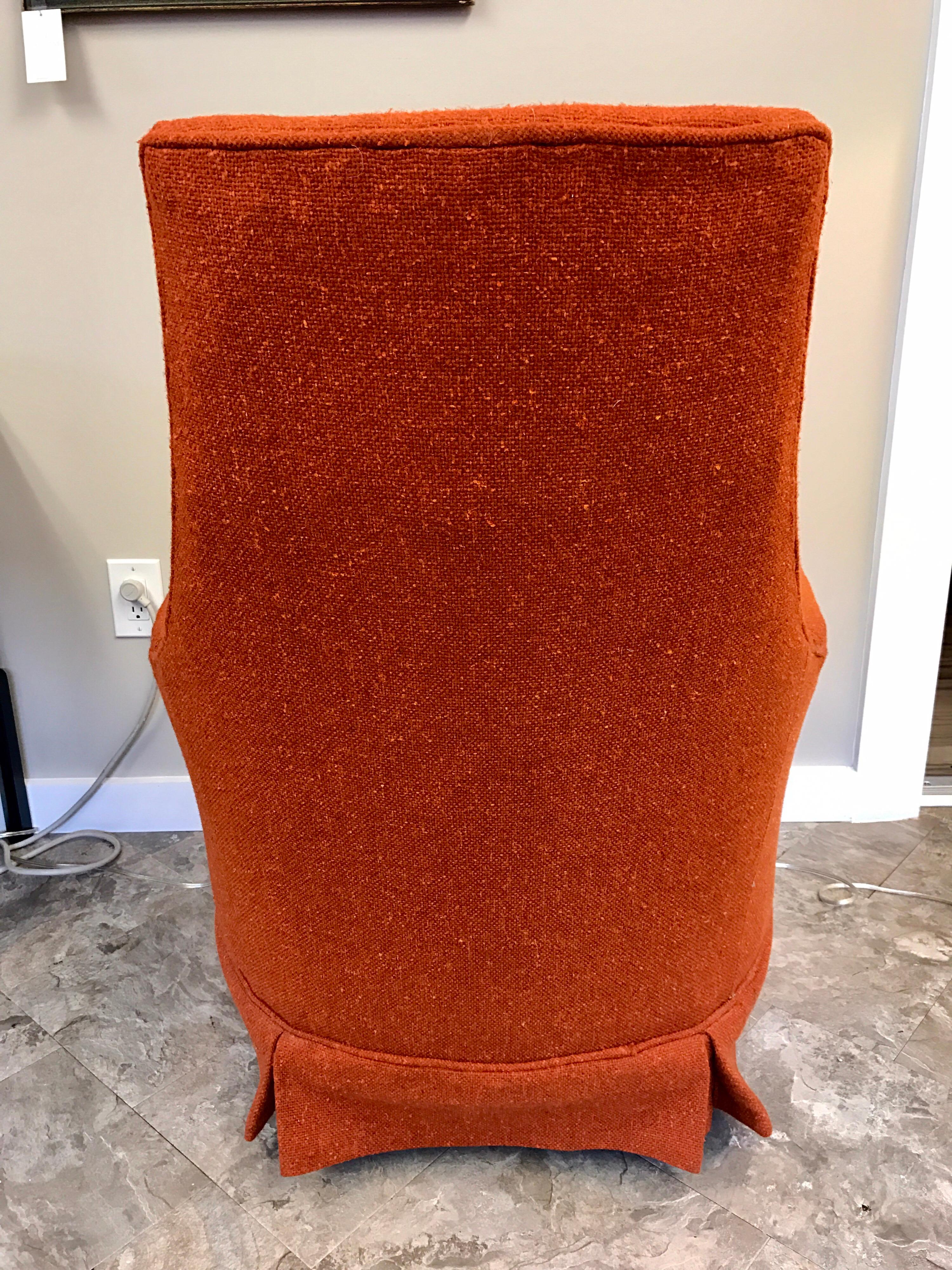 Mid-Century Modern Adrian Pearsall Upholstered High Back Chair Armchair