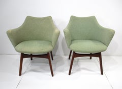 Adrian Pearsall Upholstered Mid Century Arm Chairs for Craft Associates