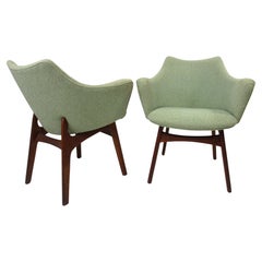 Adrian Pearsall Upholstered Mid Century Arm Chairs for Craft Associates
