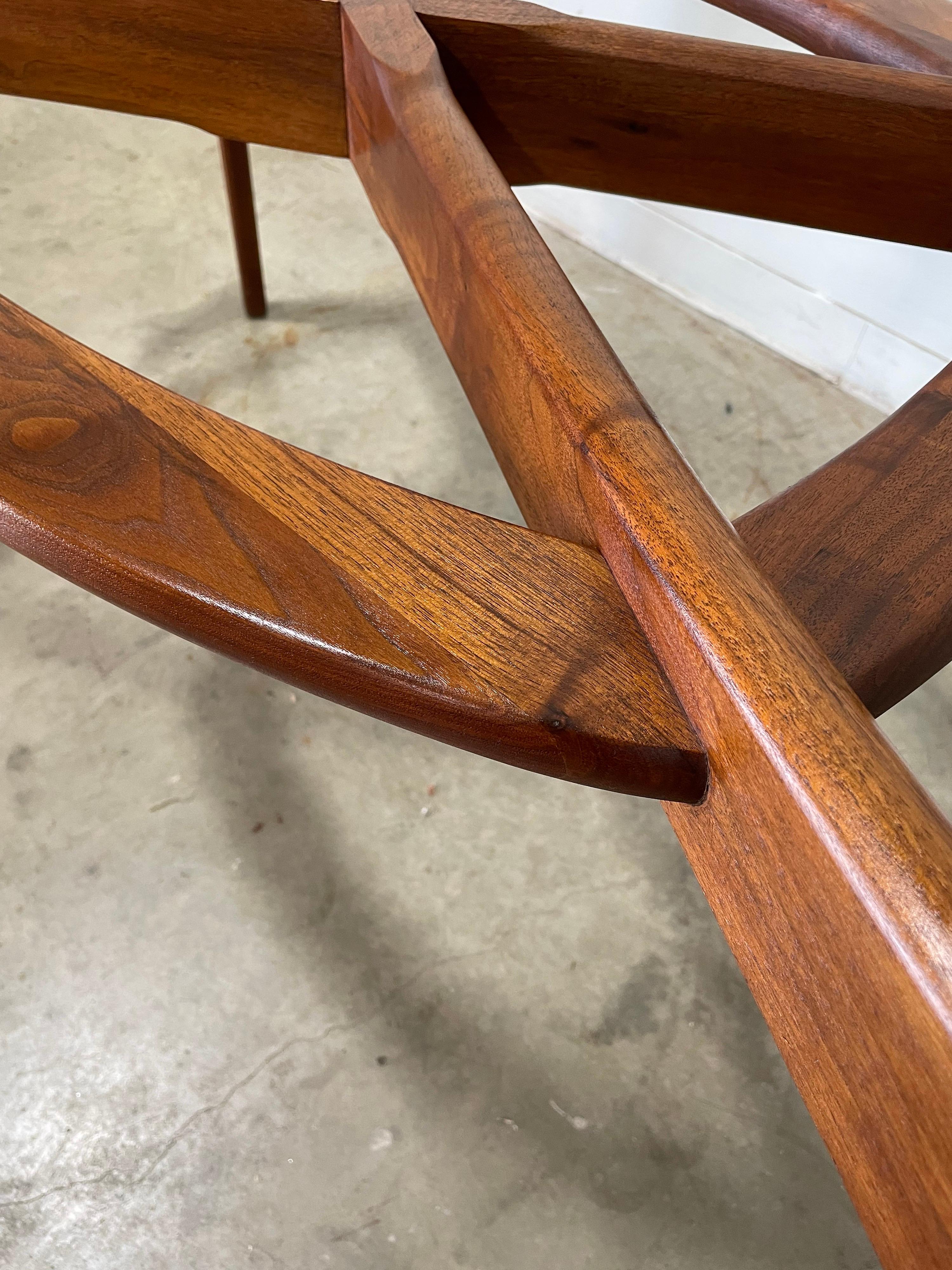 20th Century Adrian Pearsall Walnut and Glass Dining Table