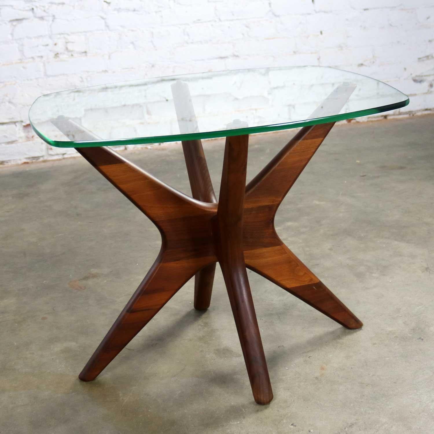 Adrian Pearsall Walnut and Glass Jacks Side Table, Mid-Century Modern 2