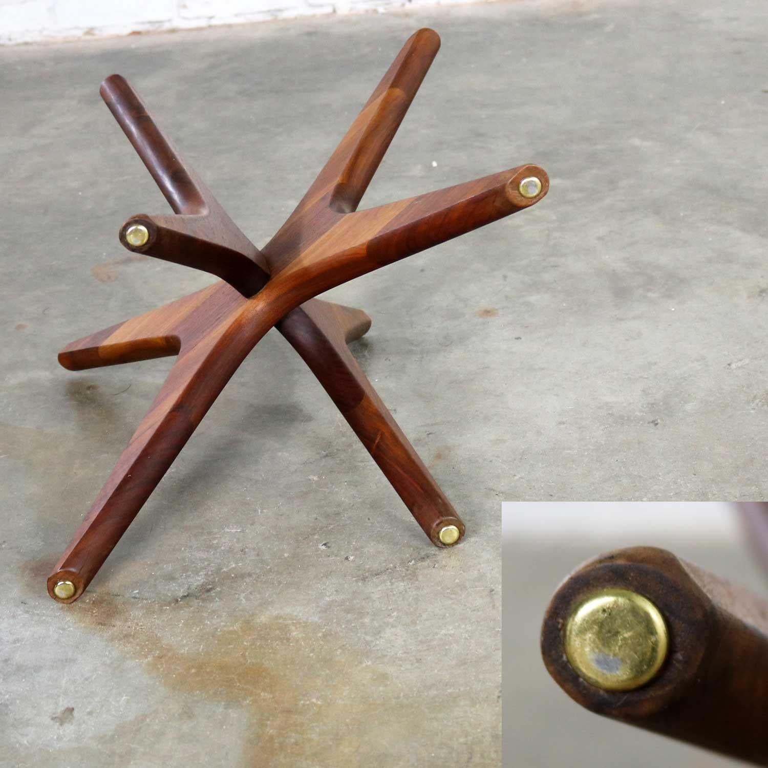 Adrian Pearsall Walnut and Glass Jacks Side Table, Mid-Century Modern 8