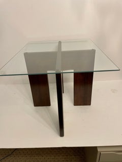 Adrian Pearsall Walnut and Glass Side Table