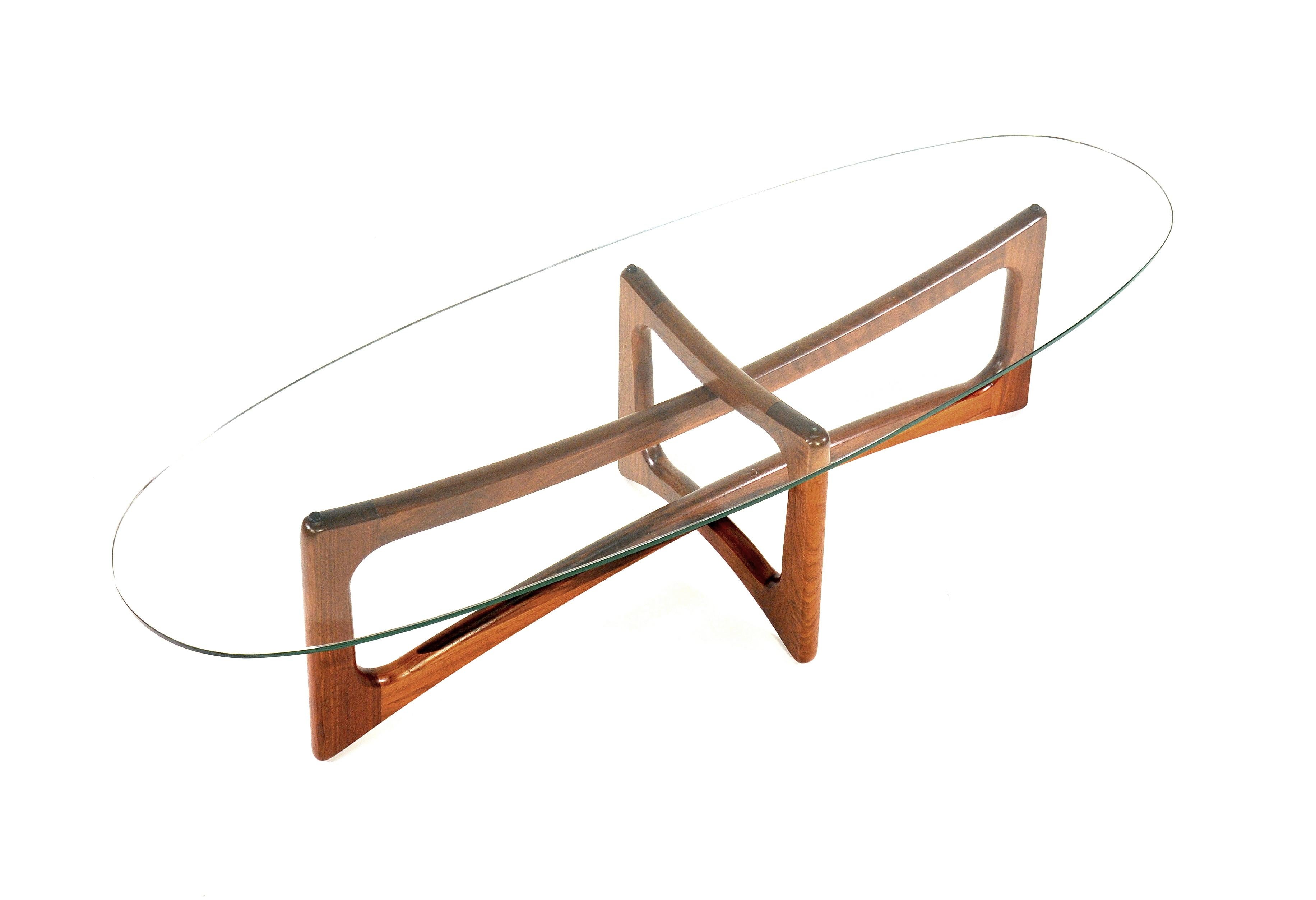 Adrian Pearsall Walnut Coffee Table by Craft Associates, Model 2454-TGO 4