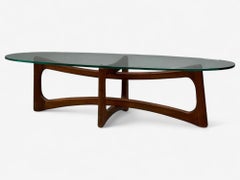 Adrian Pearsall, Walnut, Glass, Coffee Table, United States, 1960s