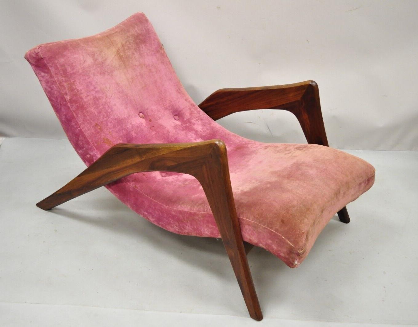 Adrian Pearsall Walnut Grasshopper Chaise Lounge Chair Mid Century 6