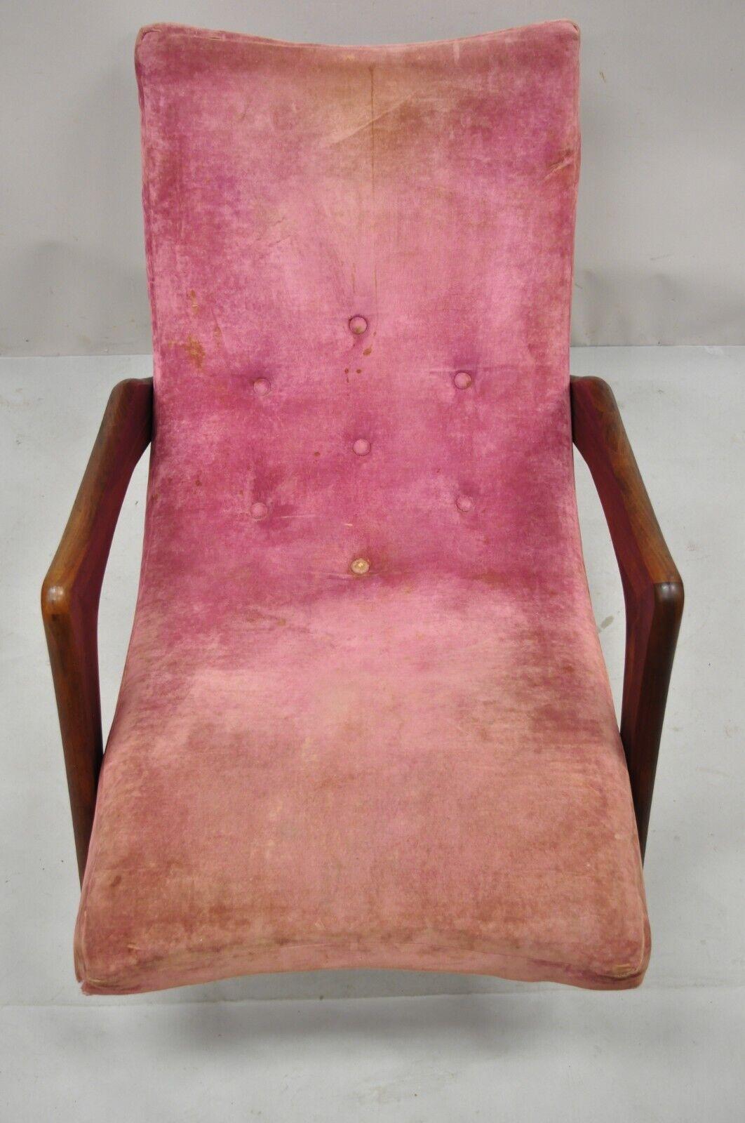 Adrian Pearsall Walnut Grasshopper Chaise Lounge Chair Mid Century 1