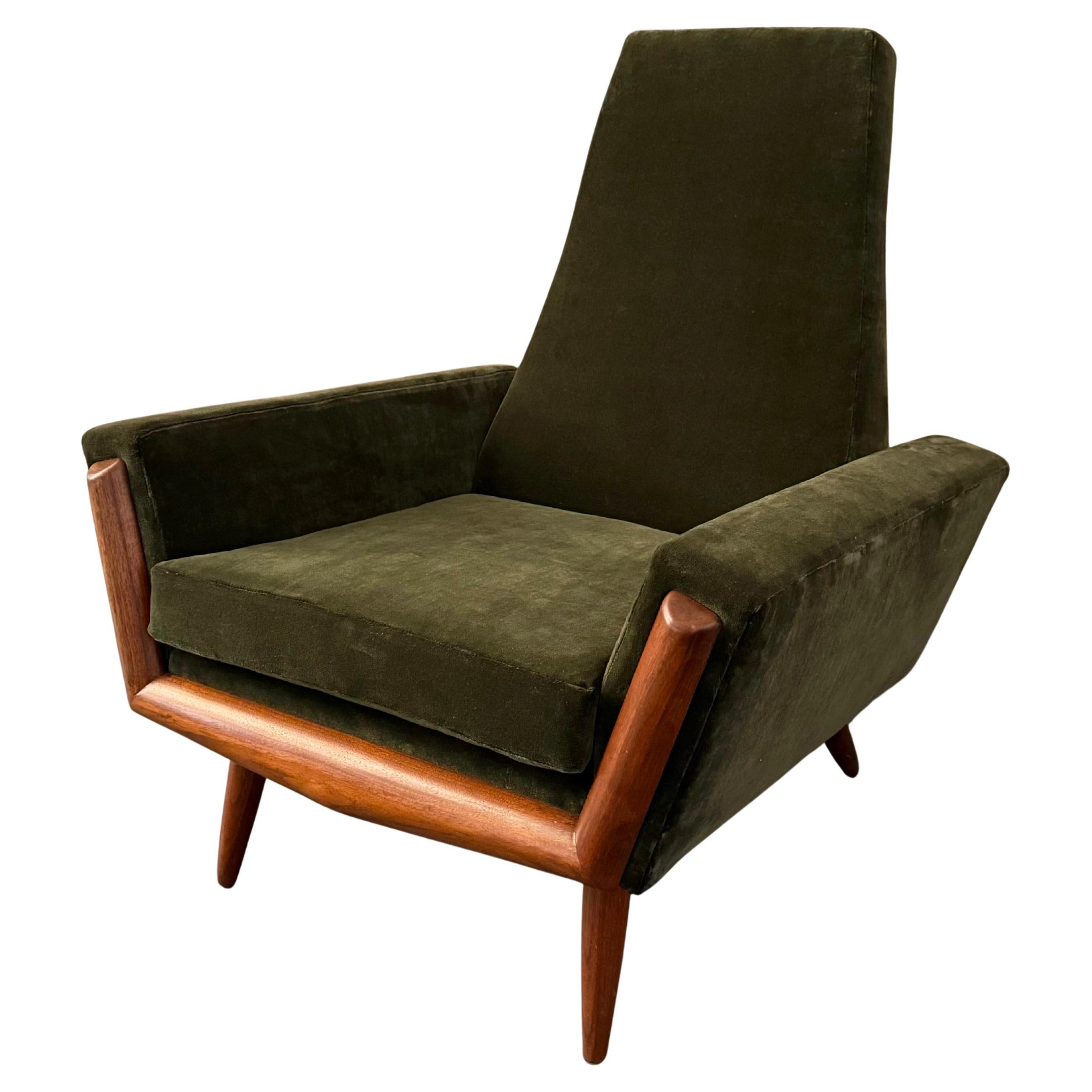 Adrian Pearsall Walnut Lounge Chair Model 2161-C For Craft Associates For Sale