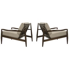 Adrian Pearsall Walnut Lounge Chairs, Model 834-C, circa 1950s