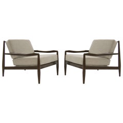 Adrian Pearsall Walnut Lounge Chairs, Model 834-C, circa 1950s