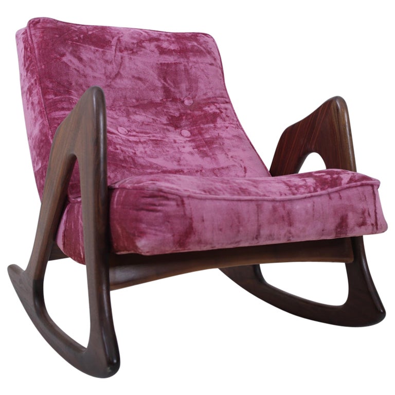 Adrian Pearsall Walnut Rocking Chair For Sale
