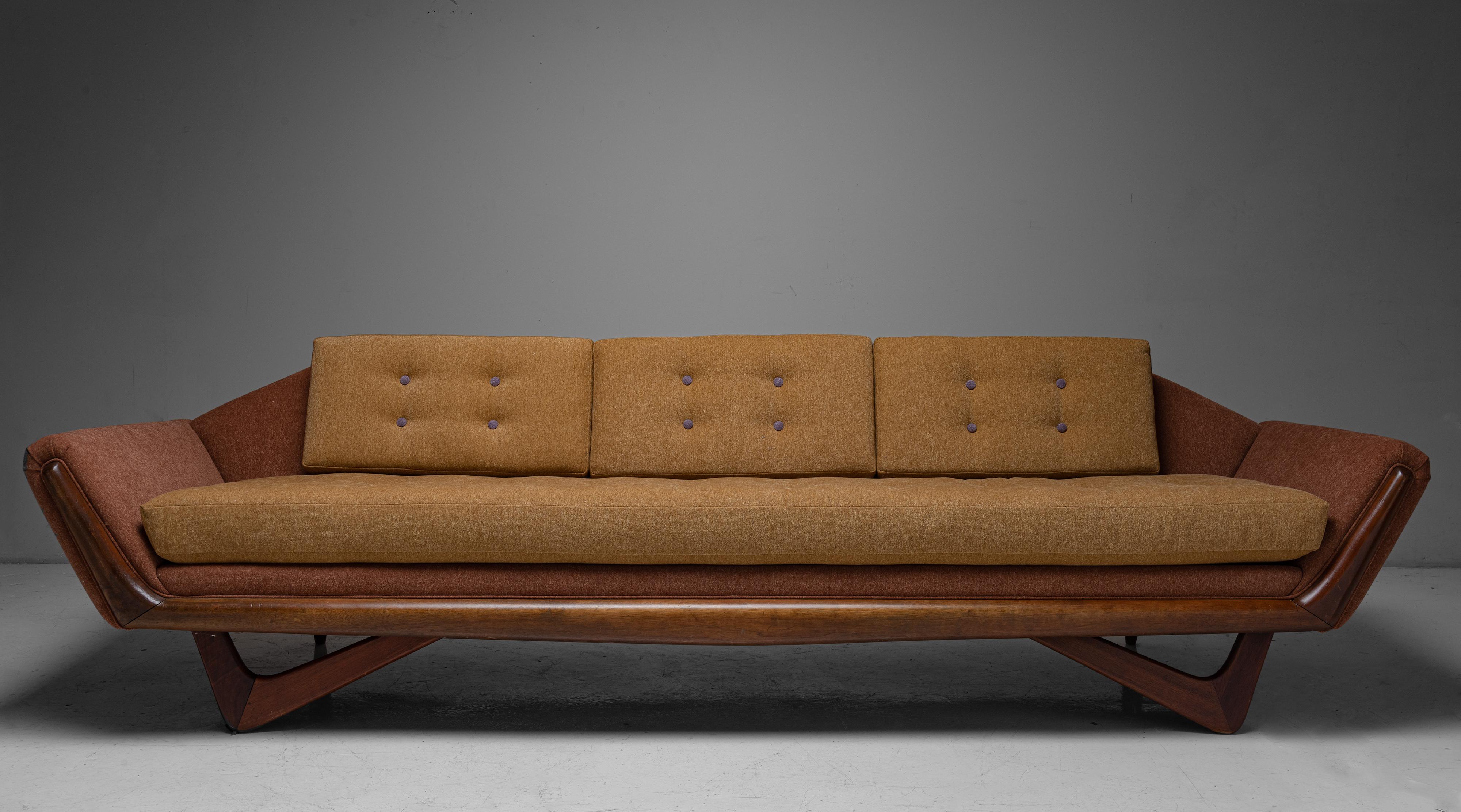 Mid-Century Modern Adrian Pearsall Walnut Sofa, circa 1960