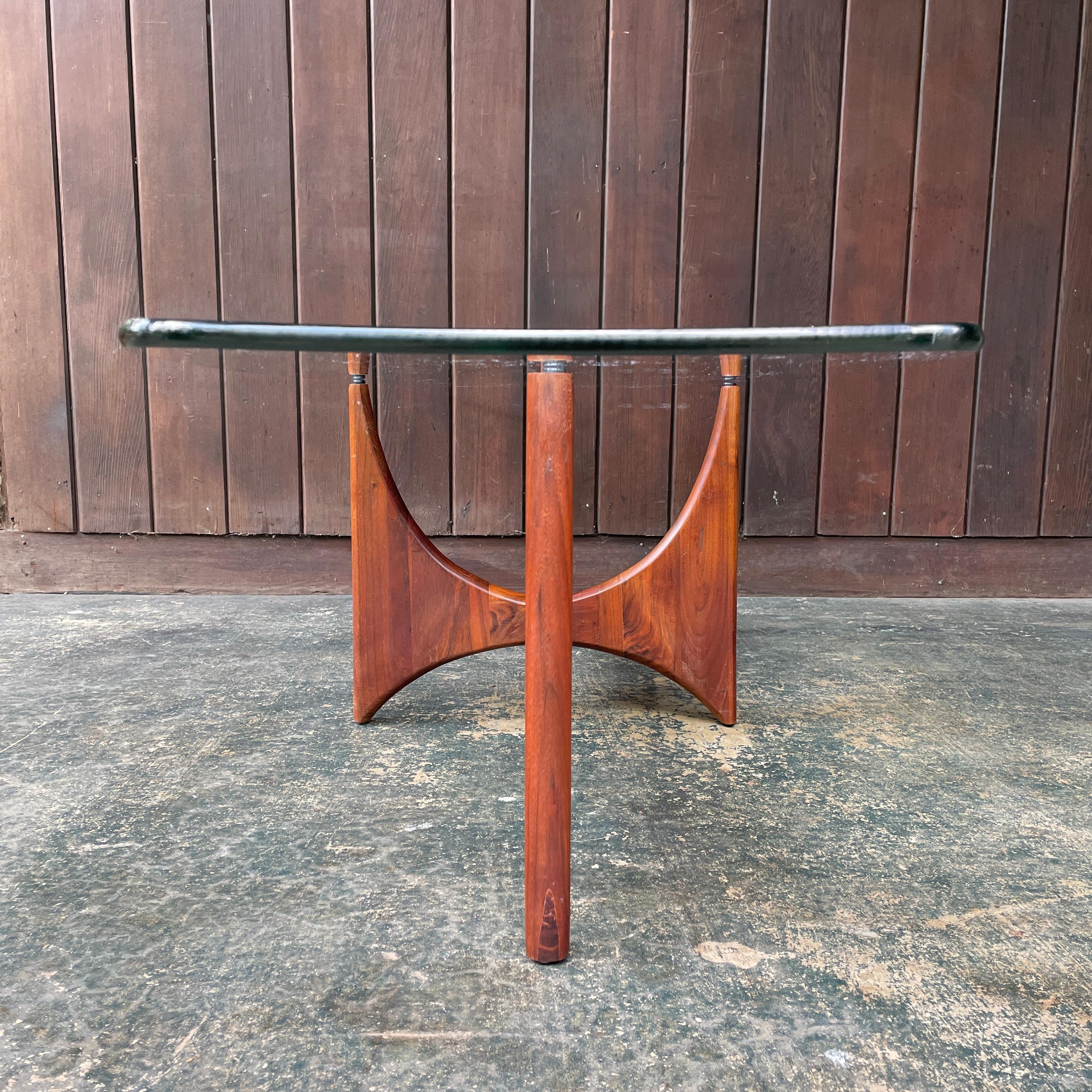 Adrian Pearsall Walnut Stingray Glass Coffee Table 1960s Mid-Century Rare Design For Sale 5