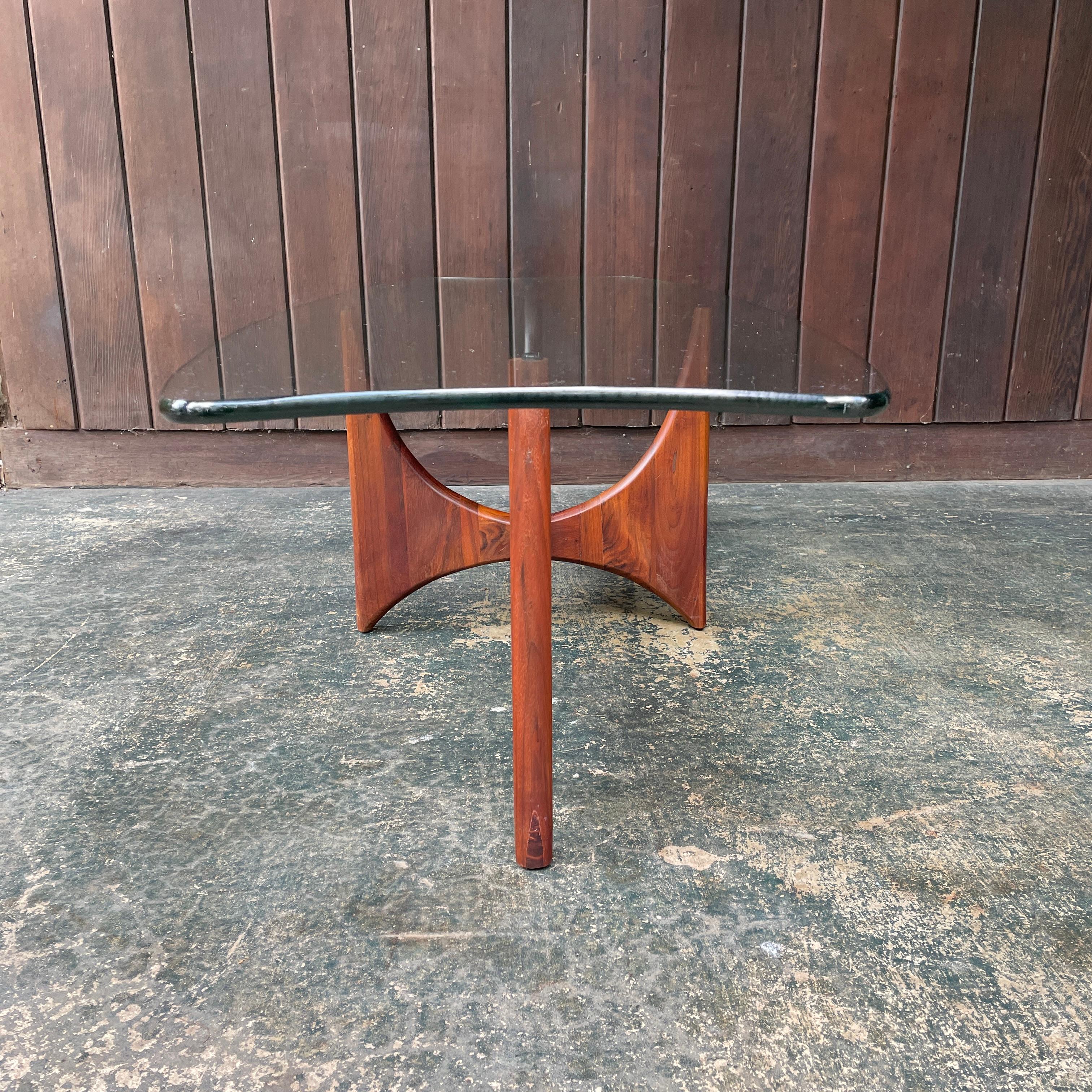 Adrian Pearsall Walnut Stingray Glass Coffee Table 1960s Mid-Century Rare Design For Sale 6