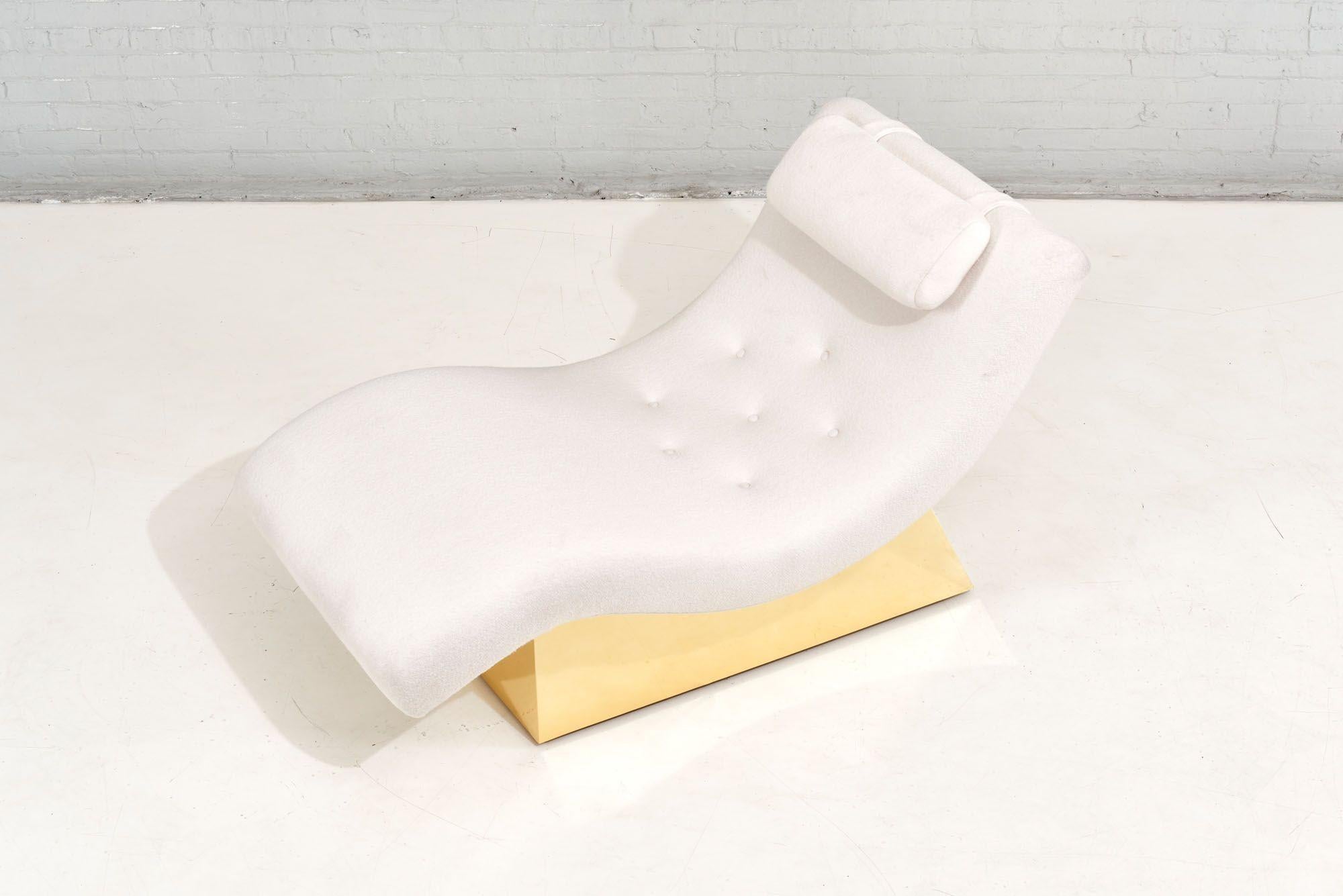 Adrian Pearsall Wave Chaise Brass Boucle, 1970.