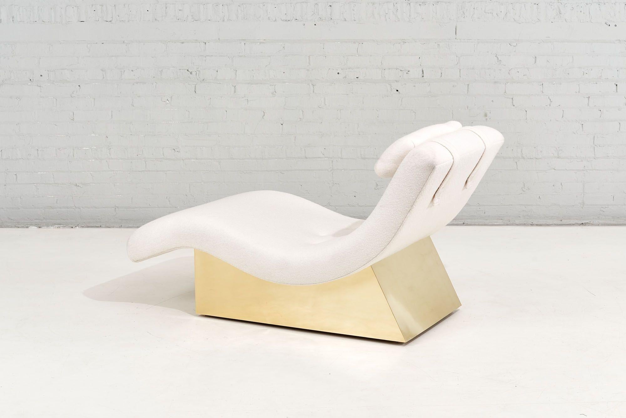 Mid-20th Century Adrian Pearsall Wave Chaise Brass Boucle, 1970