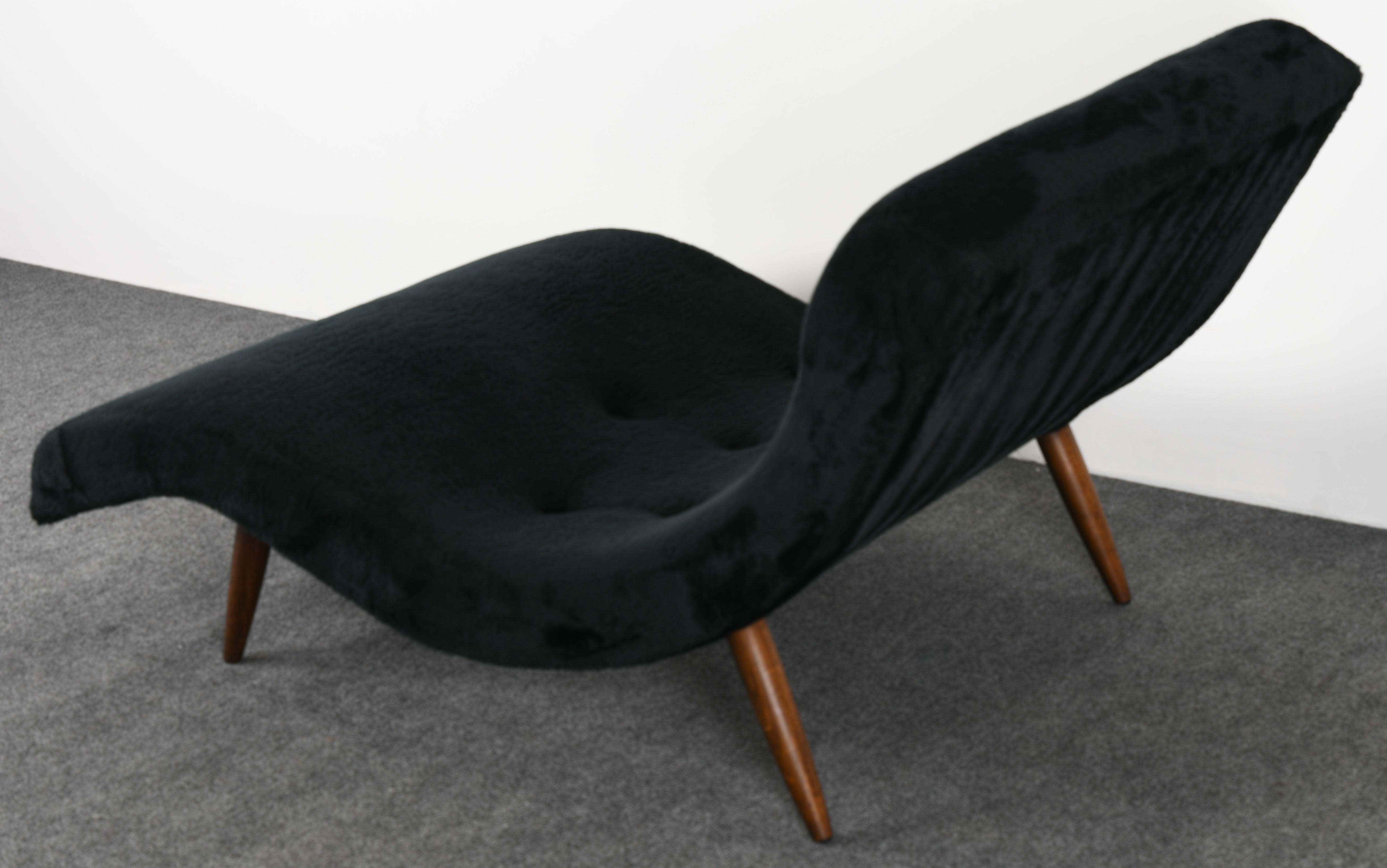 Faux Fur Adrian Pearsall Wave Chaise for Craft Associates Inc., 1960s