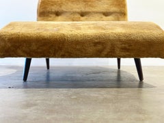Adrian Pearsall Wave Chaise Lounge - Mid Century Modern - Tawny Gold Faux Fur