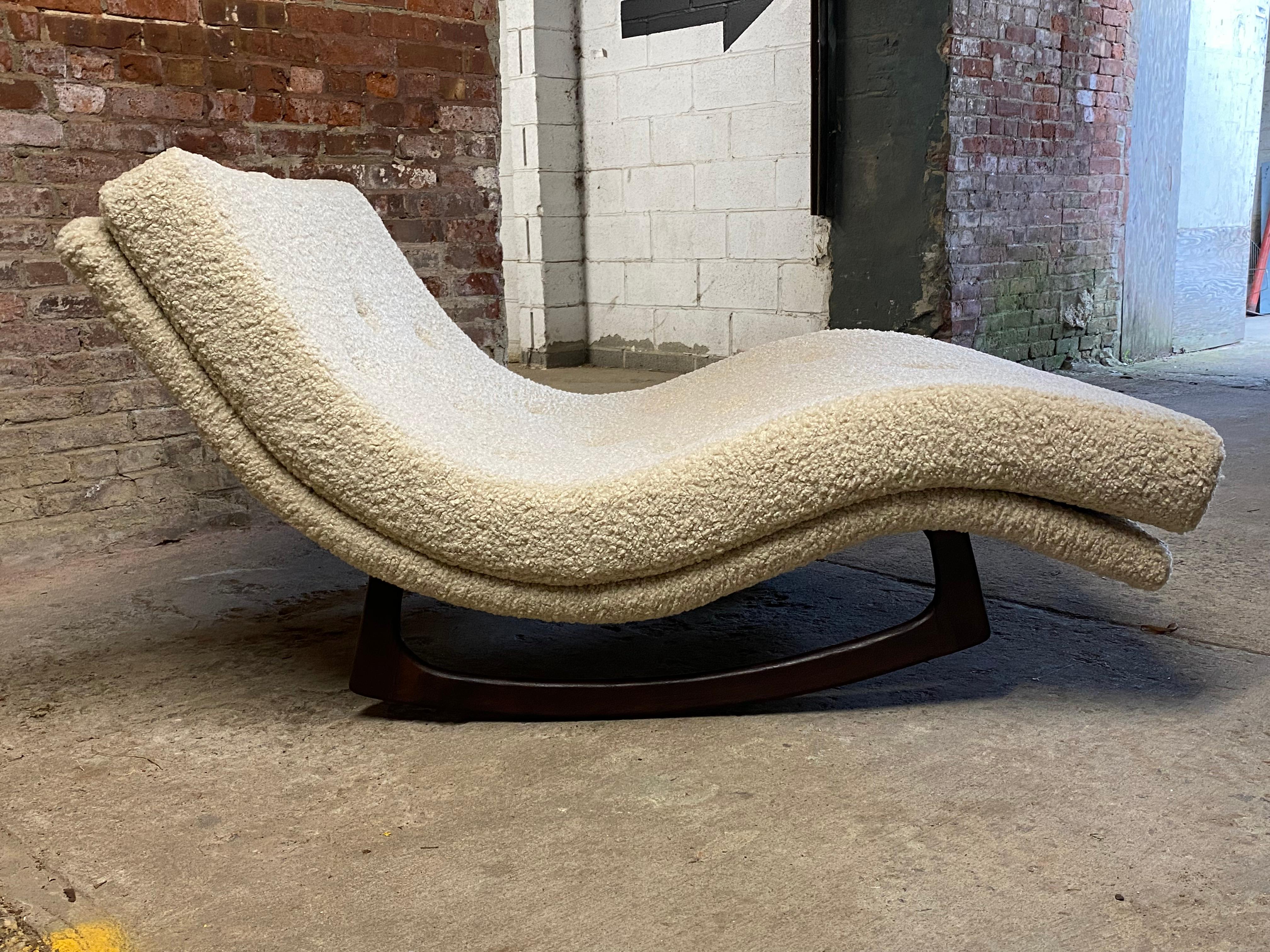 American Adrian Pearsall Wave Chaise Rocker Lounge