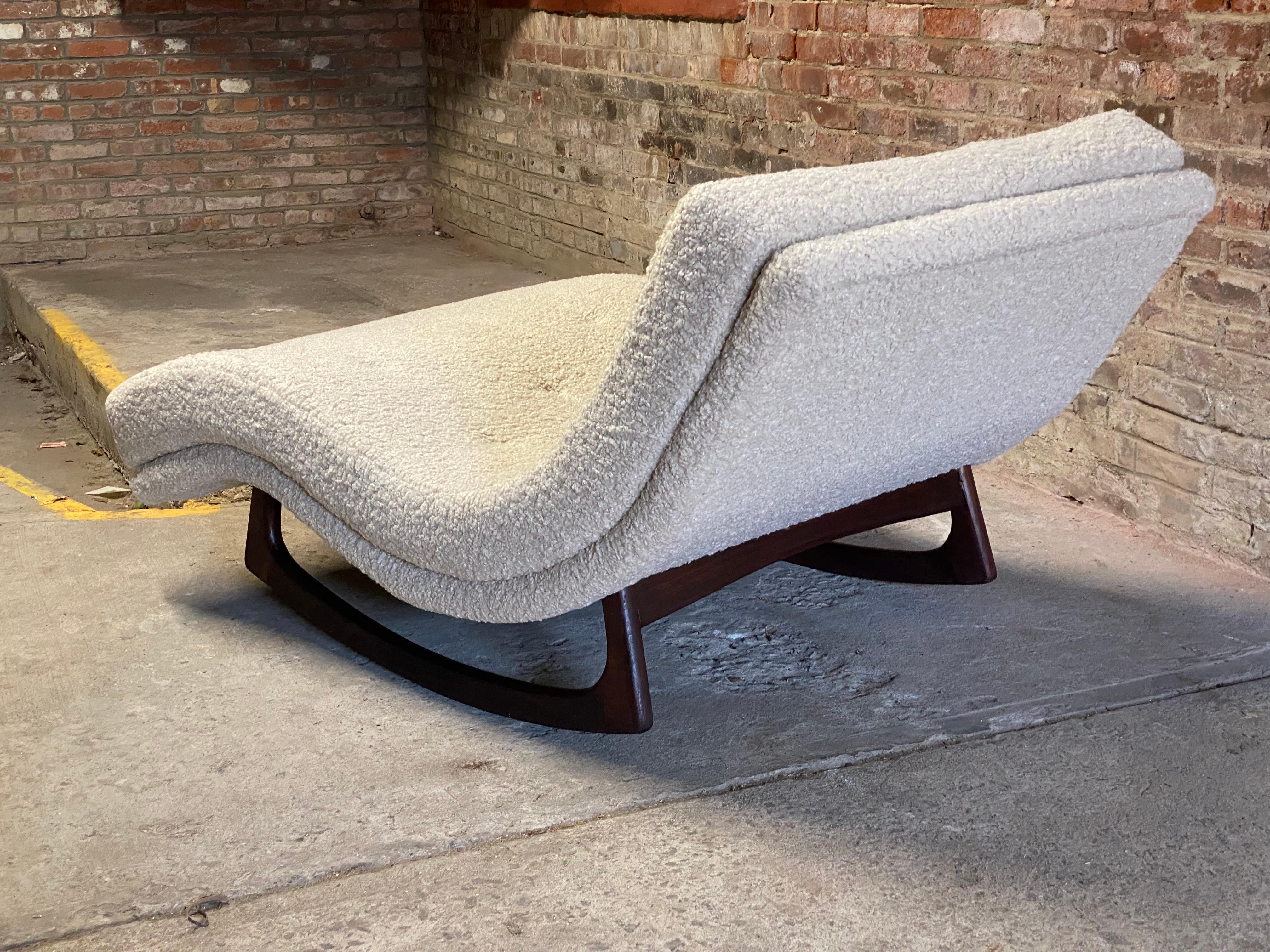 Adrian Pearsall Wave Chaise Rocker Lounge In Good Condition In Garnerville, NY